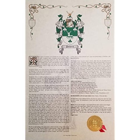 Amaral - Coat of Arms Crest History 11x17 Print - Surname Origin: Portugal, 본상품