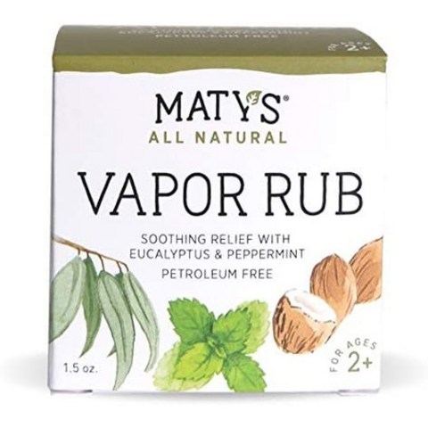 Matys All Natural Vapor Rub-Petroleum Free-Made with Peppermint Tea Tree amp; Eucalyptus 1.5 oz., One Color_One Size, One Color_One Size, 상세 설명 참조0