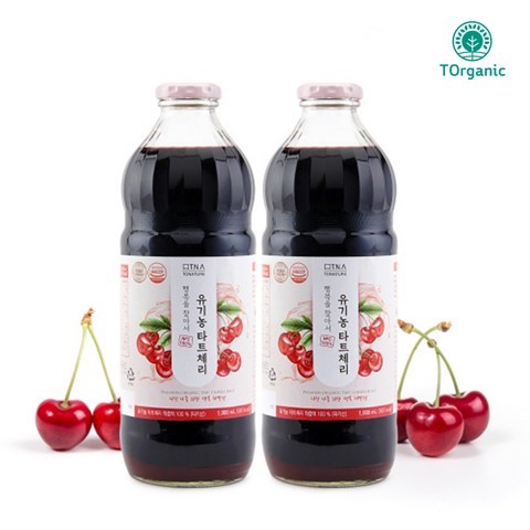 투오가닉 유기농 타트체리 NFC 100% 착즙원액 1000ml, 2병