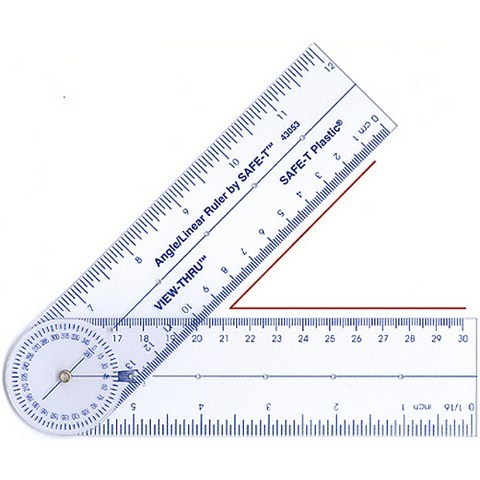 러닝리소스 접자 (안전 각도기 막대자) Angle Linear Ruler by Safe-T