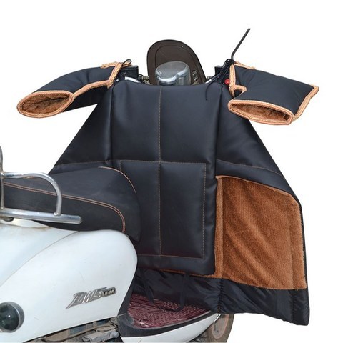 더클라워 인기신상 겨울 오토바이 기모 방한용품 스쿠터 방한 장갑+덥개 세트 바람막이 디펜더, 블랙 세트
