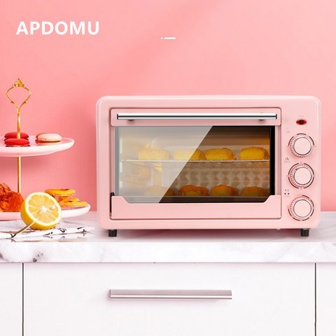 APDOMU 전기 오븐 컨벡션 가정용 핑크 미니 오븐 20L kx-1