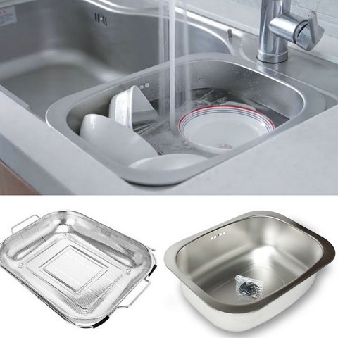 국산 올스텐 고급304재질 설거지통 채반, 설거지통(무배수구형)