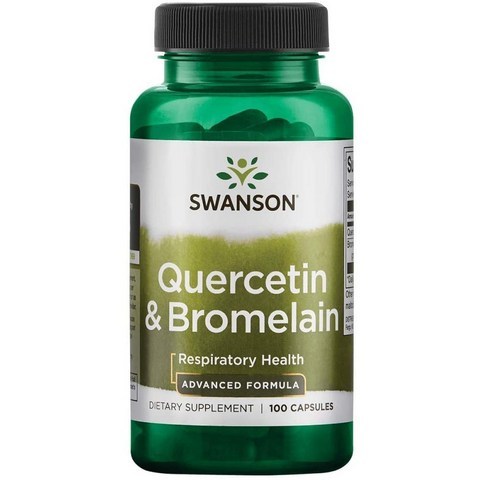 Swanson Quercetin Bromelain 스완손 퀘세틴 250mg 파인애플 추출 브로멜라인 78mg 100정 2정/1일. 항산화 호흡기 면역, 1병