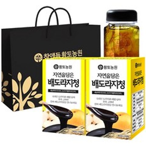 황토농원 자연을 담은 배도라지청 선물세트, 배도라지청 250g x 2p + 보틀 1p + 쇼핑백, 1세트