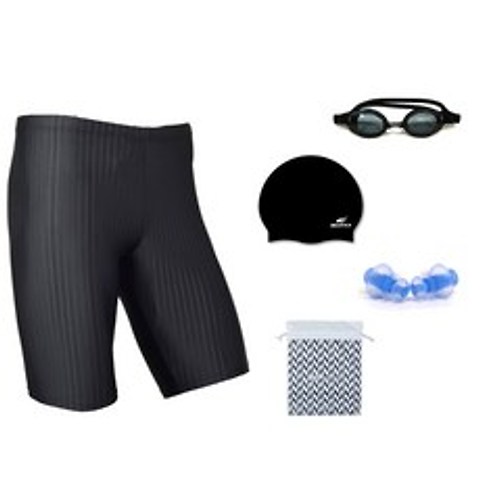 아쿠아티카 남성 5부 수영복 BBF02 + 귀마개 + 실리콘수모 + 일반용수경 + 수영가방