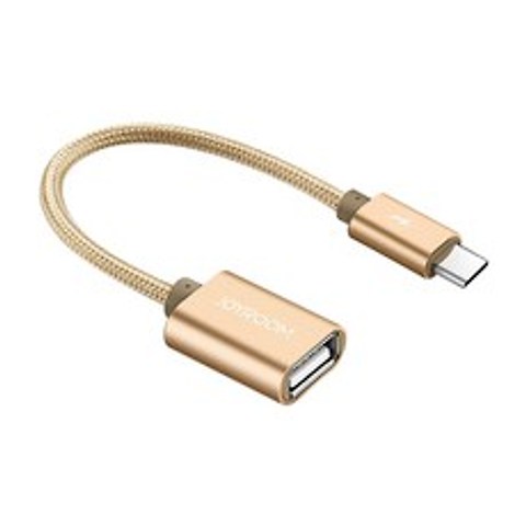테크맨 데이터 라인 OTG 케이블 USB 2.0 Type-C, 골드, 1개