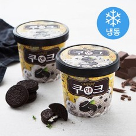 빙그레 그라시아 쿠앤크 아이스크림 (냉동), 710ml, 2개