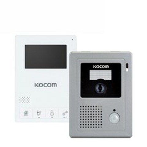 코콤 비디오폰 KCV-434W 화이트 + 현관 카메라 KC-C60 세트, 비디오폰(KCV-434W), 현관카메라(KC-C60)