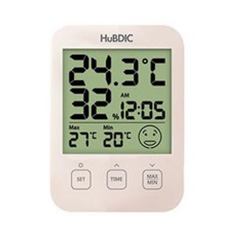 휴비딕 디지털 시계 온습도계 아이콘 HT-7 베이지, 1개