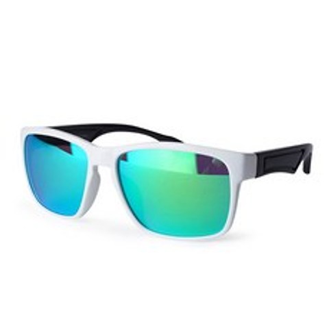 오클랜즈 편광 보잉 패션 선글라스 Q5, Q509 화이트블랙 프레임 + 블루그린 미러 렌즈