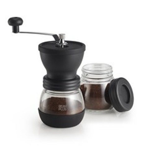 빈플러스 세라믹 커피 핸드밀 수동 커피 그라인더 CM03 + 원두보관통 세트, 혼합색상, 1세트