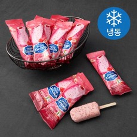 롯데제과 본젤라또 베리딸기바 아이스크림 (냉동), 80ml, 12개