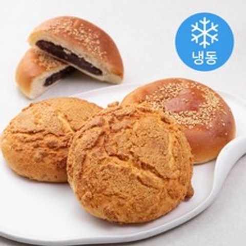 단팥빵 160g x 2p + 헤이즐넛 소보루빵 100g x 2p 세트 (냉동), 1세트