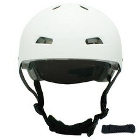 켈리앤스테판 어린이용 세이프라이더 ABS 헬멧 + 땀흡수 턱보호패드, 화이트