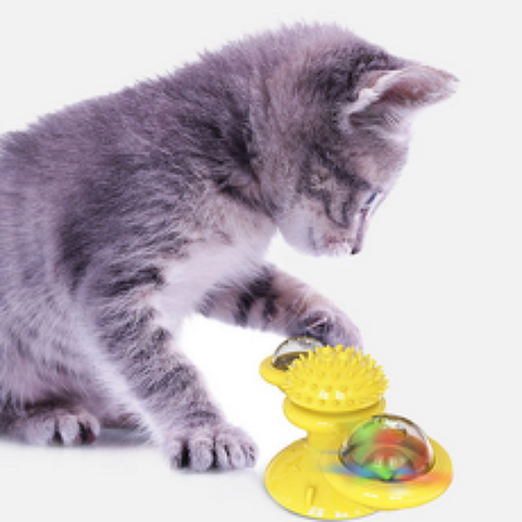 고양이 풍차 돌돌이 부착형 장난감 + LED볼 + 캣닢볼 2p 세트, 혼합색상, 1세트