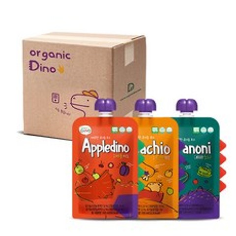 오가닉디노 유기농 주스 티라노니 8팩+유자키오8팩+애플디노8팩, 노니, 배 + 도라지 혼합맛, 사과, 1세트