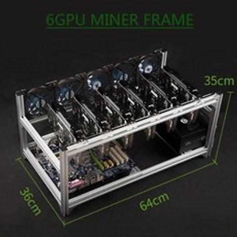 BTC Miner Case Server Rack 19 GPU 알루미늄 스택 형 채굴 장비 Ethereum Mining ETH ETC Bitcon XMR 섀시 용 오픈 에어, 6 GPU 랙