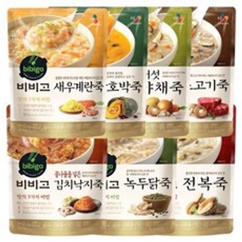 비비고 죽 7종 세트(김낙 새우 쇠고기 단호박 녹두닭 야채 전복), 1세트