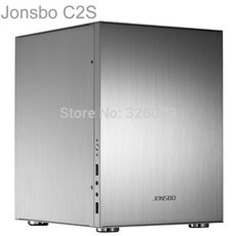 Jonsbo C2 Black C2BK 알루미늄 소재 HTPC ITX 미니 컴퓨터 케이스 3.5 HDD 지원 USB3.0 홈 시어터 컴퓨터 기타 C3 V4, 은
