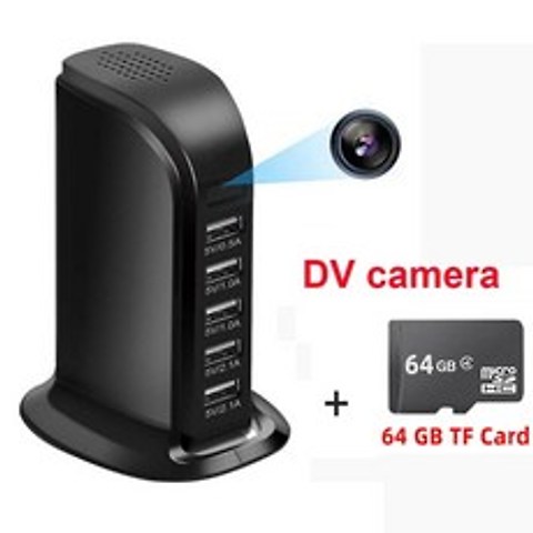 USB 어댑터 충전기 미니 와이파이 카메라 4K 울트라 HD IP 카메라 무선 보안 카메라 베이비 캠 모니터 캠코더 스마트 홈 카메라, DV Cam Add 64G 카드