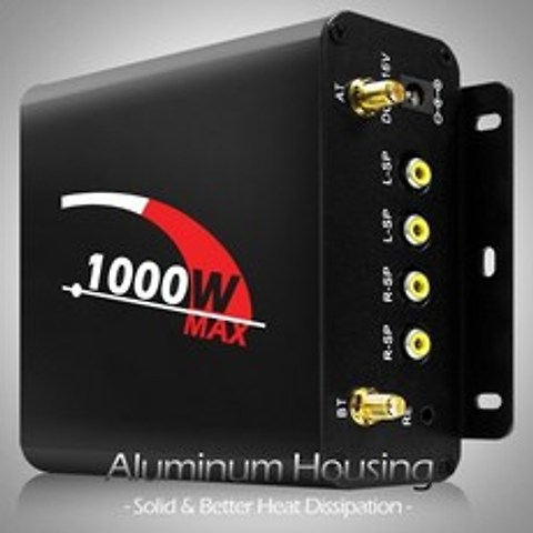 오토바이 스피커 엠프 Aileap 1000W 오디오 4CH 앰프 보트 시스템 블루투스, 협력사, 증폭기 전용 BLK