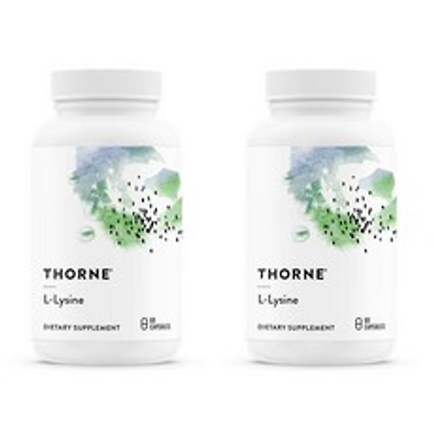 Thorne Research L-Lysine Essential Amino Acid for Skin Health Energy Production and Immune Function 쏜리서치 L-라이신 60정 2팩, 60개입, 2개