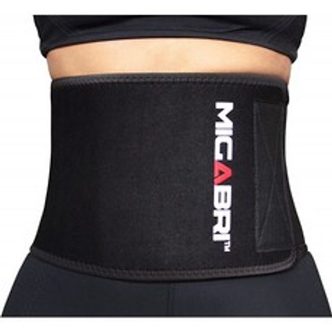 MIGABRI 허리 트림머 XT20 - 조절 가능한 와이드 그립 허리 트레이너 슬림밍 & 스웨트 벨트 - 체중
