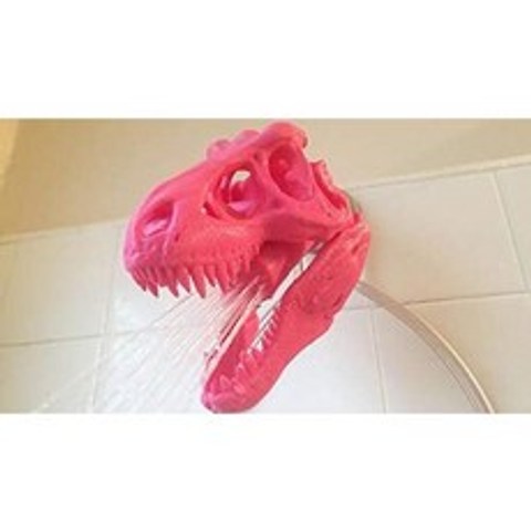 EOM 공룡 키드 샤워기 – 쿨 펀 샤워기 – 유아용 공룡 해골 샤워 액세서리 – 로어 디노 샤워 헤드 – 수제 3D 프 [Silk Pink] - E075107PBN6JHQ6, Silk Pink