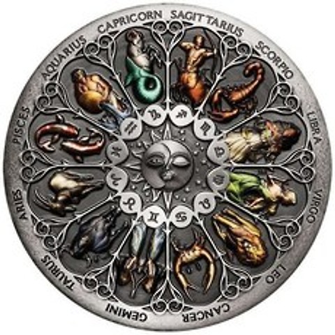 기념주화 세계 옛날 실버 골드 희귀 동전 매우 아름다운 투발루 조디악 챌린지 은화 of
