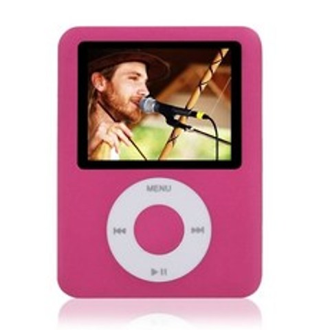 고품질 6 색 1.8 인치 LCD 금속 8GB MP4 MP 3 플레이어 FM 라디오 비디오 게임 영화 음악 플레이어 충전 케이블, 분홍