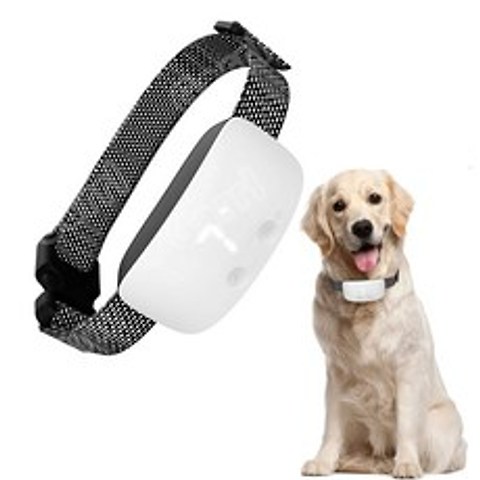 HK TONGHUI 짖음 방지기 강아지 전기목걸이 짖음방지기 강아지훈련용 충전식 터치스크린 방수, 하얀