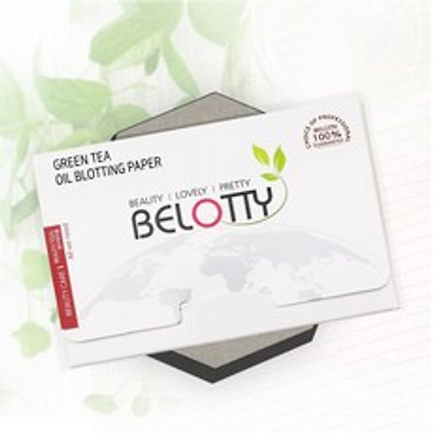 벨로티 천연마 녹차 기름종이 100매입 / 휴대용 Green tea oil blotting paper 100Sheet, 이벤트 1+1개