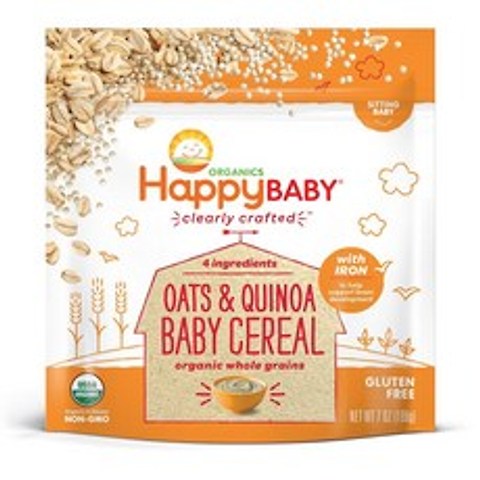해피베이비 해피클리얼리크래프트 씨리얼 198g, 1개, 오트+퀴노아 (Oats+Quinoa)