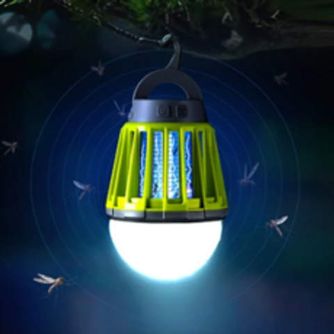 휴대용 모기 해충 퇴치 생활방수 캠핑랜턴 LED 캠핑랜턴, 1개, 그린