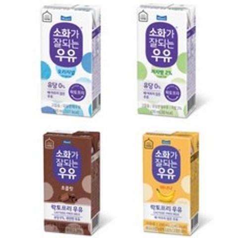 매일우유 소화가잘되는우유 190ml (오리지널6팩+저지방6팩+초코맛6팩+바나나맛6팩 총24팩) 락토프리 멸균우유 보아스제과&매일우유 와 만나다.