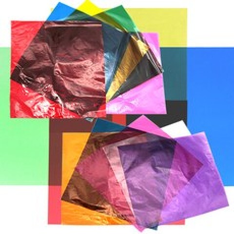 attizone 셀로판지 10색 묶음 투명 컬러 칼라필름지 색지 색종이 미술교재용