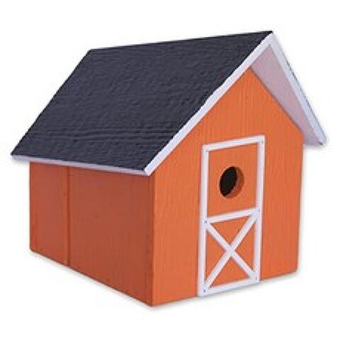 Amish-Made Wooden Easy-Clean Bird House (Orange) (Orange), Orange