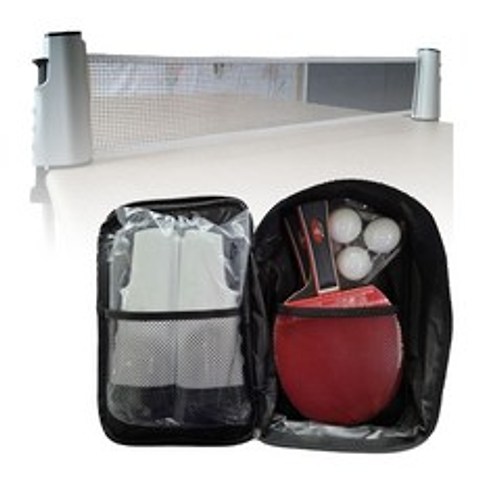 아클라 휴대용 탁구 세트 가방 포함 네트 탁구채 탁구공, 1세트