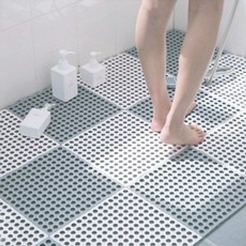 논슬립 욕실 매트 조립 발판 미끄럼방지 화장실 건식 바닥 깔판, 회색