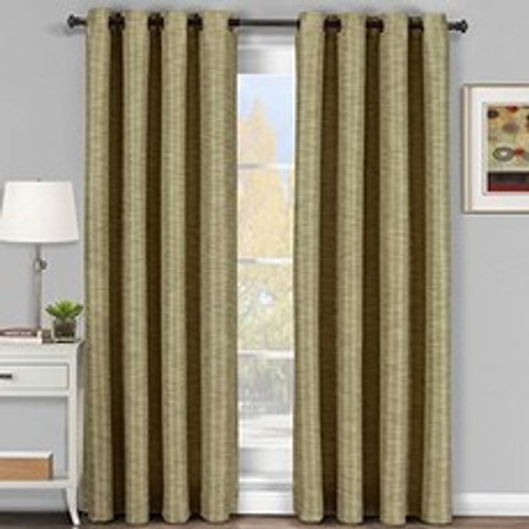 Pair of Two Top Grommet Blackout Thermal Insulated Curtain Panels Elegant a (108