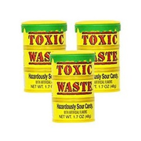 톡식 웨이스트 드럼 사워 신맛 캔디 3팩 Toxic Waste Drums Sour Candy 3 Pack, 이미지참조