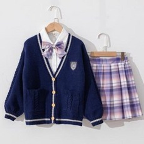 일본 교복 학생 유니폼 여아 JK 세트 초등생 가을겨울 스쿨 아동 카디건 스웨터