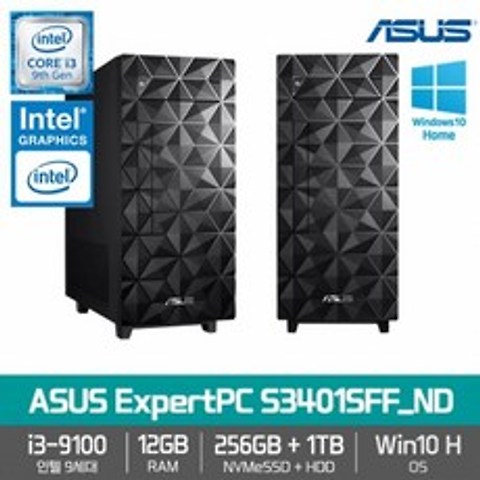 ExpertPC S3401SFF_ND i3-9100/12G/256G/1T/Win10, ASUS