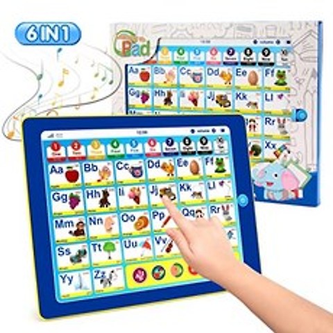 NMT 학습 태블릿-ABC 단어 숫자 색상 게임 음악 대화 형 교육 전자 학습 패드 장난감 취학 전 아동 장난감 유아 선물 1 2 3 4 5 - P052908CBZ6DHH0, 기본