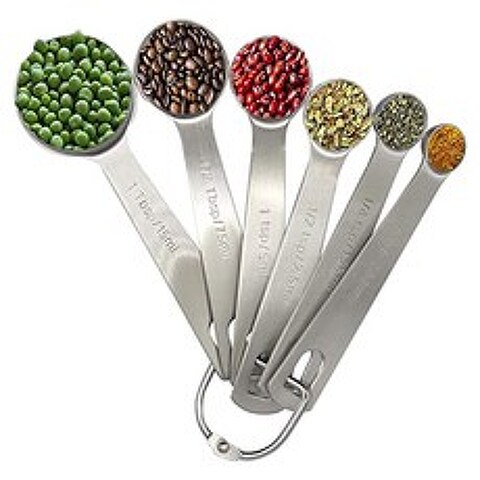 HuiYouHui Stainless Steel Measuring Spoons for Measuring Dry and Liquid Ingredients，Set of 6, 본상품