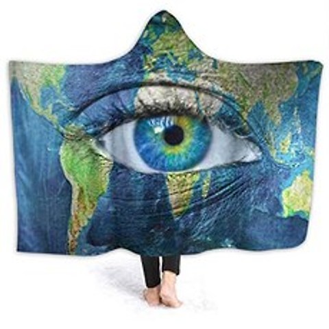 Painted World Earth On Human Face Hooded B (Painted World Earth on Human Face L 80