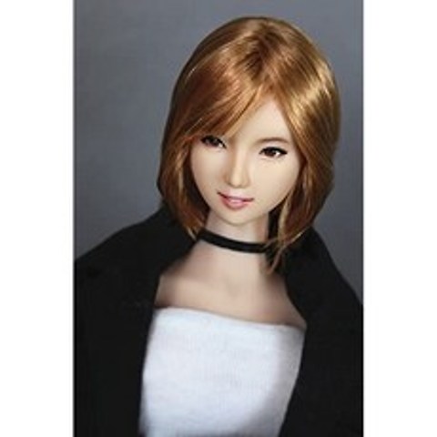 R · DOLL [Royal Do] R · DOLL 16 Figure Doll Head [Brown hair · Realistic style] Head Women Accessor, 白肌_One Size, 白肌, 상세 설명 참조0