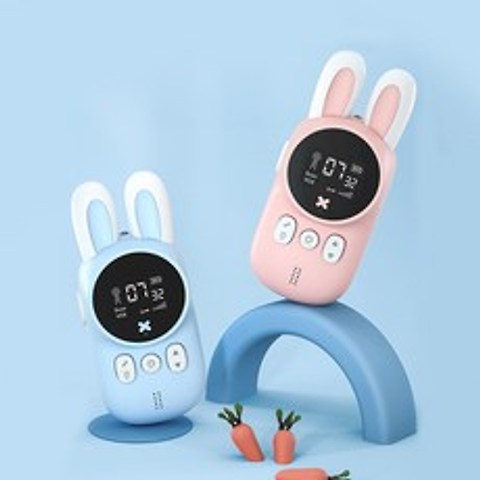 KOOOL 미니 토끼 무전기 세트/ 배터리 미포함/총 2개 발송, 블루+핑크
