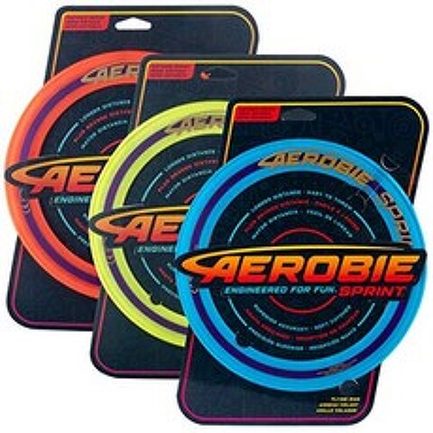 Aerobie Sprint Flying Ring 작은 버전의 Guiness World of Records 최장 거리 기록 링 멀티 컬러 950, 단일옵션